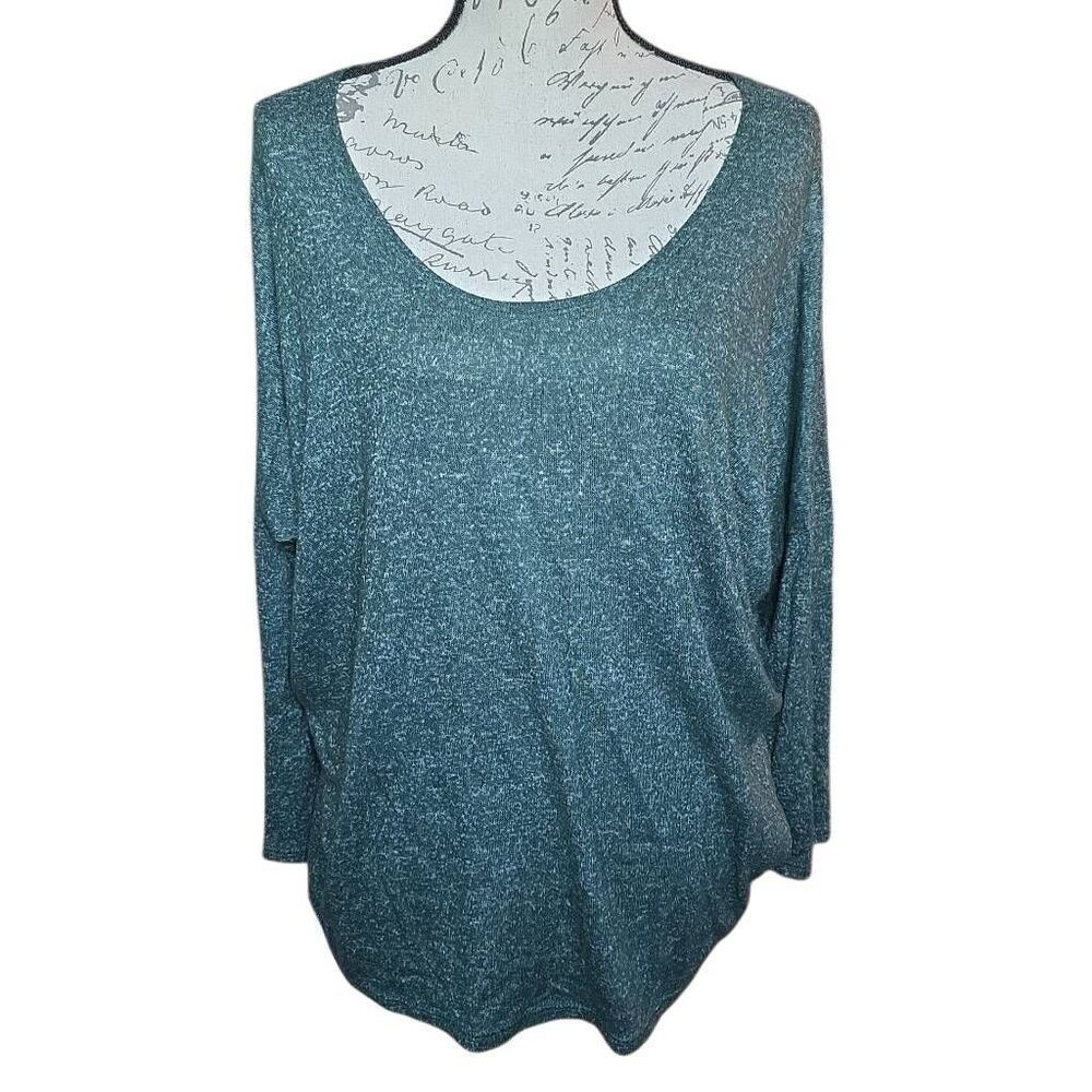 Gyft Women's Size Large Heather Green Soft Long Sleeve Top